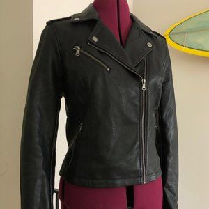 Levi Strauss black vegan leather moto jacket, medium